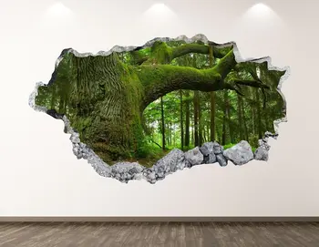 Miško Sienos Lipdukas - Medžiai 3D Sutriuškino Sienos Menas, Lipdukas Vaikai Kambario Dekoro Vinilo Namų Plakatas Užsakymą Dovana KD70