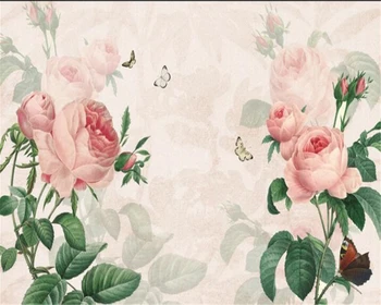Tinkinti mados tapetai rankomis dažyti rose gražus romantiškas TELEVIZIJOS fone de papel parede tapetai, vaikų kambarys Beibehang