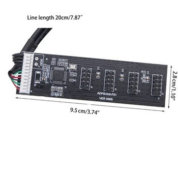 USB HUB Jungties Adapteris, skirtas Port Multiplier USB2.0 9pin Antraštė 1 iki 4 Pratęsti